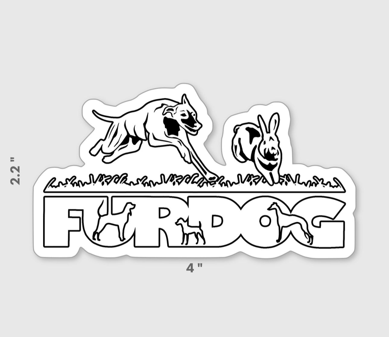 Lurcher Chasing Rabbit Decal